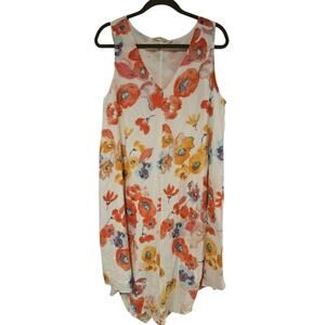 soft surroundings Large Hankerchief Floral Cotton Gauzy cotton Dress Lined